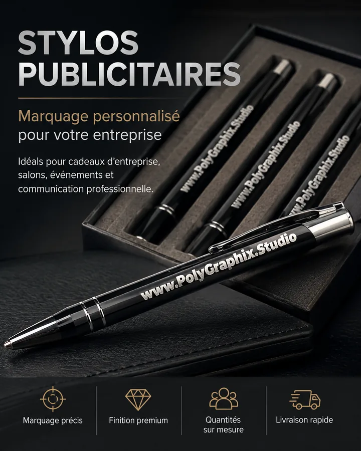 Création de bics personnalisés par Polygraphix Studio à Charleroi