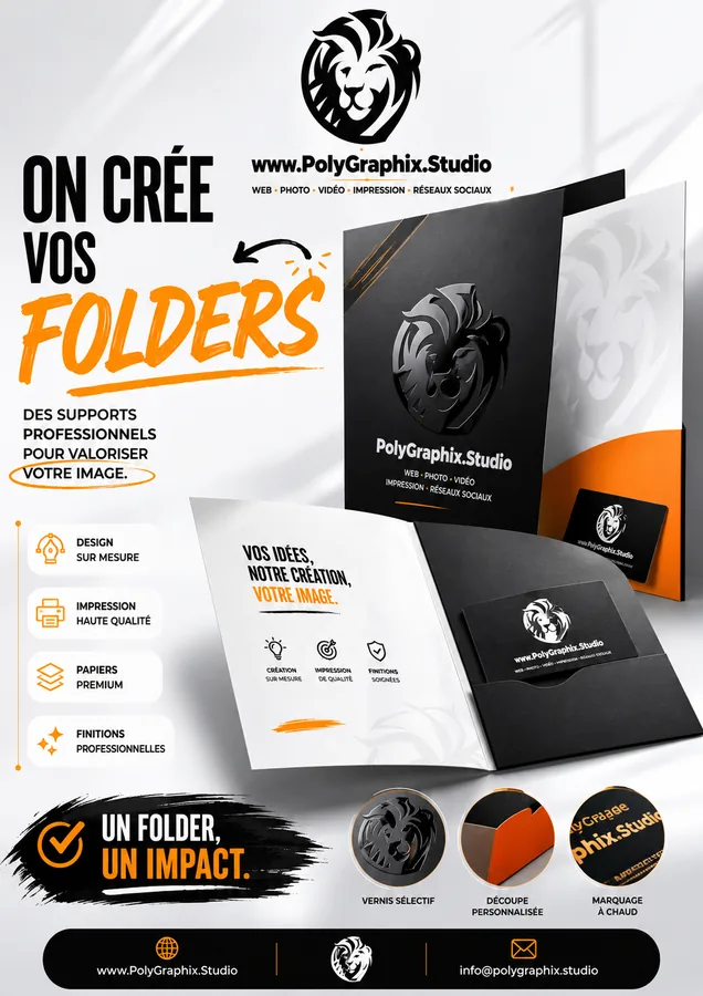 Création de folder et dépliant par Polygraphix Studio