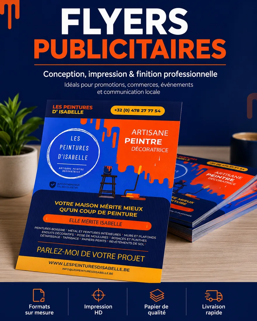 Flyer publicitaire conçu par Polygraphix Studio à Charleroi
