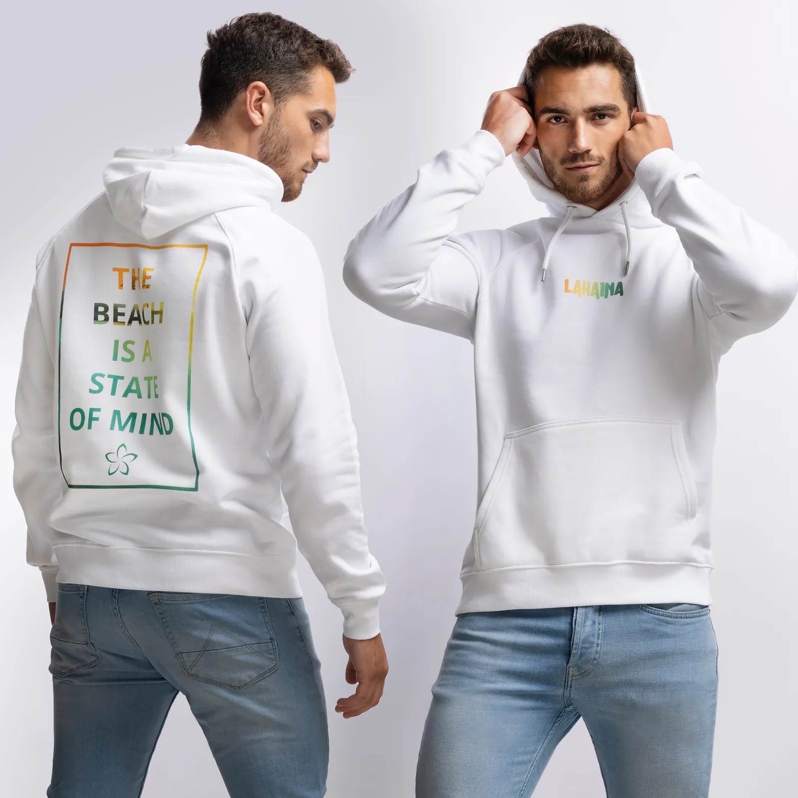 Publicité streetwear · sweat capuche blanc, Polygraphix Studio
