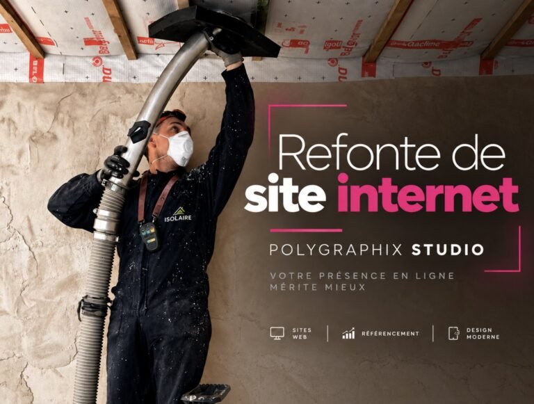Refonte de site internet par Polygraphix Studio, artisan isolation écologique à Charleroi