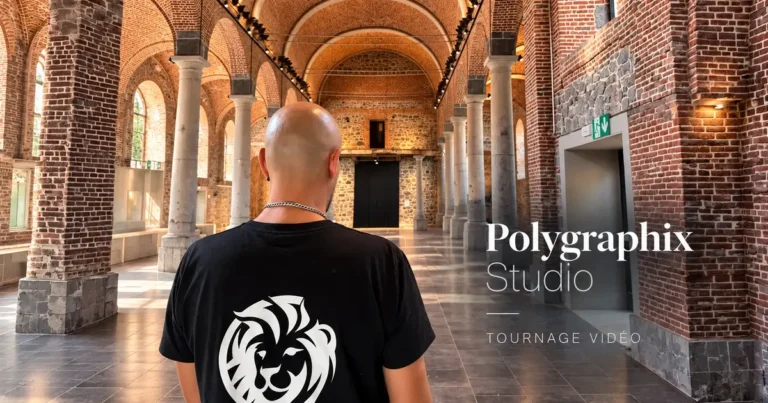 Polygraphix Studio en tournage vidéo dans la nef de l'église du site Saint-Vaast à Fontaine-l'Évêque